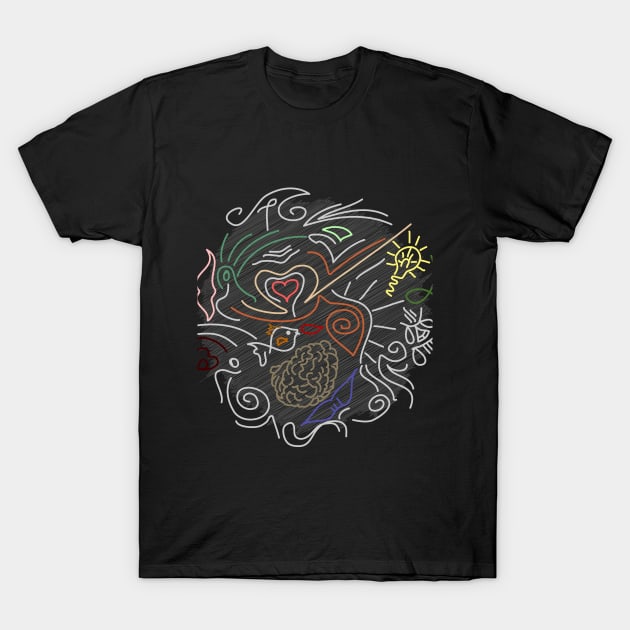 Line Art Graphics Doodle T-Shirt by madlymelody